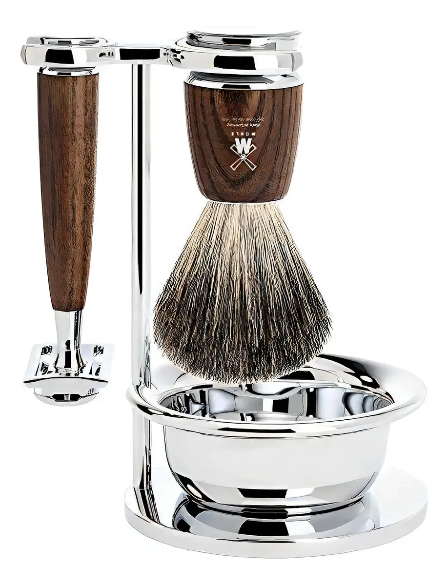 Muehle - Conjunto de barbear de 3 peças com tigela