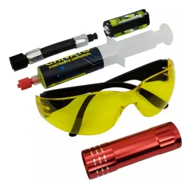 Kit Detector Vazamentos Refrigeração UV Brasweld Gases R134 R410 R22