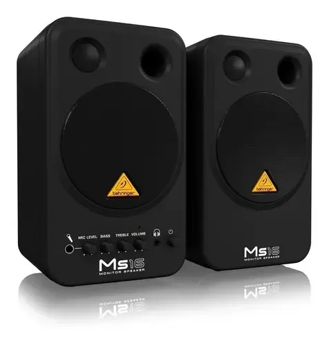 Monitores de estúdio ativos de alto desempenho Behringer Ms16 cor Preto