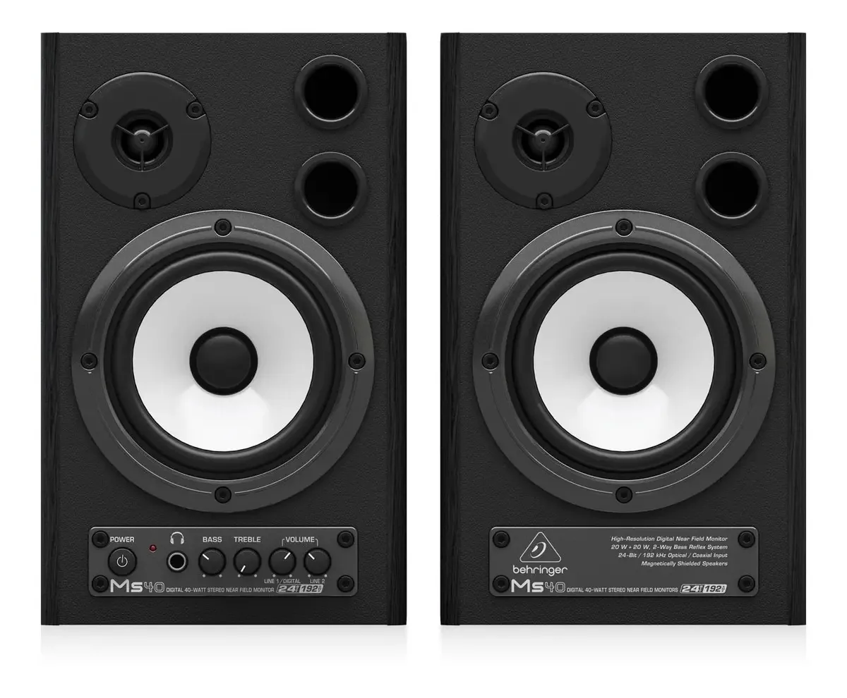 Monitores de estúdio de campo próximo Behringer Ms-4 de 40 watts