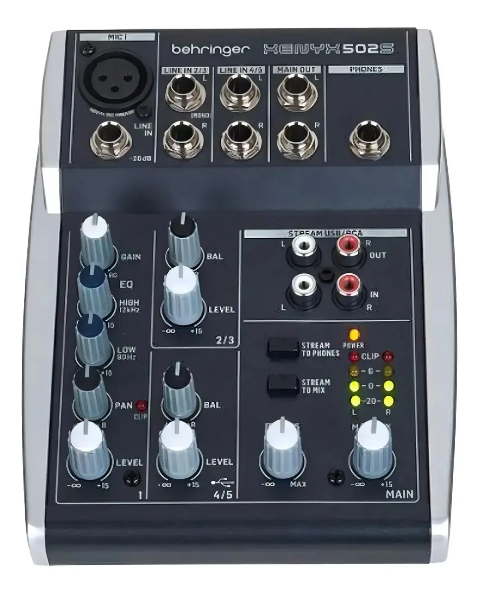 Mesa De Som Behringer 502s Xenyx 5 Canais Usb