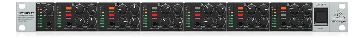 Amplificador De Fone Powerplay Behringer Ha6000 6 Canais