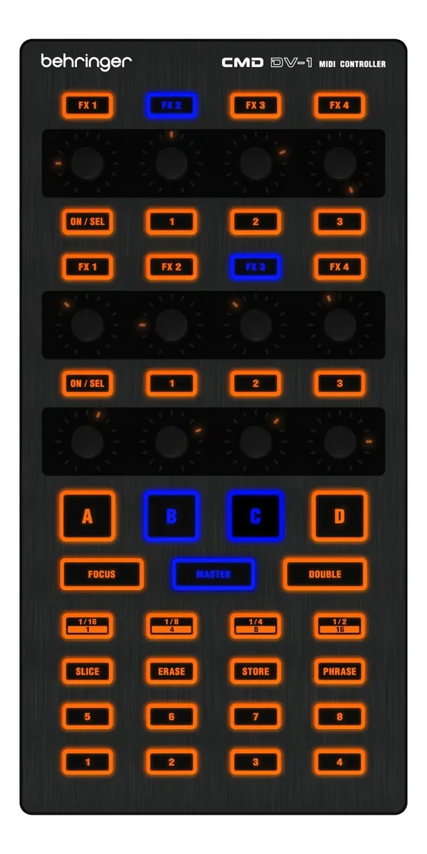 Controlador de DJ Behringer CMD DV-1 preto