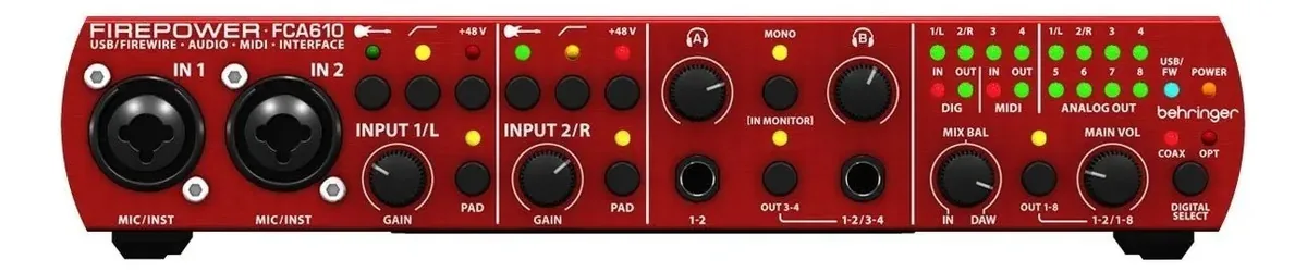 Interface De Audio Behringer Firepower Fca610 - Mostruario
