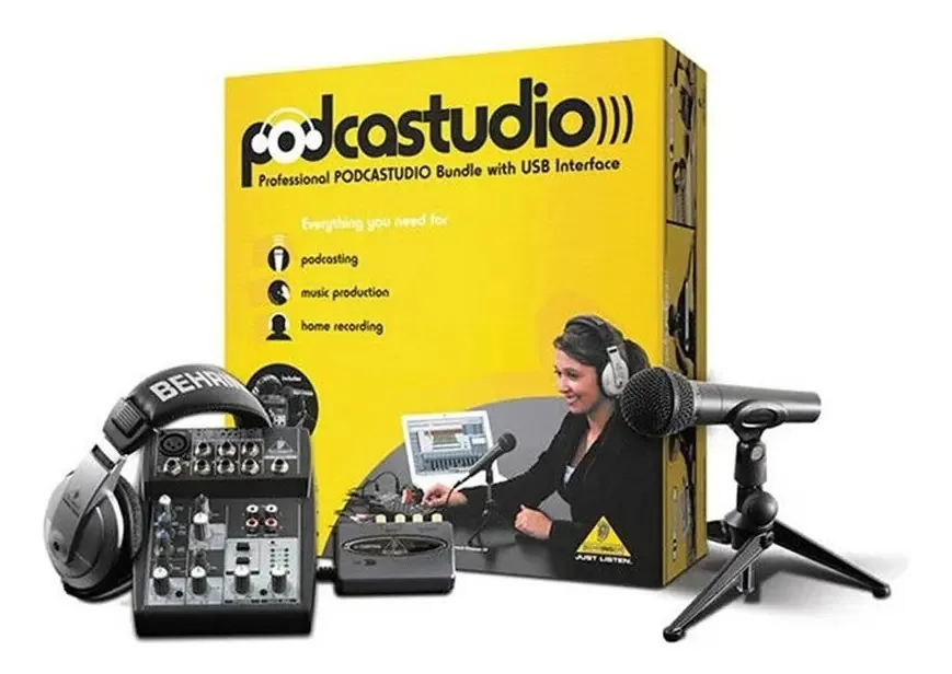Kit Interface De Áudio Estúdio Behringer Podcastudio Usb