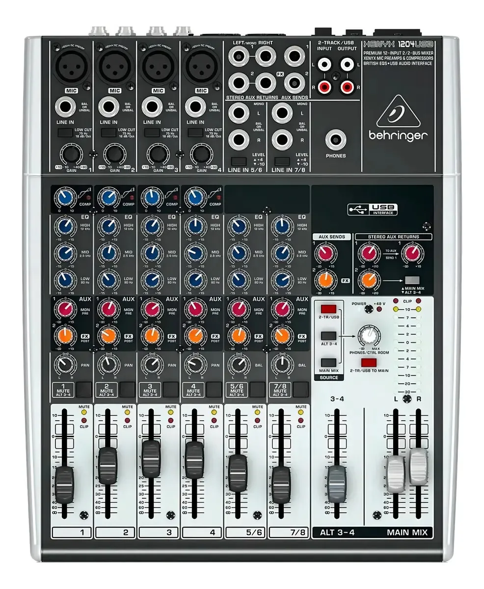 Mesa De Som Behringer Xenyx 1204usb 8 Canais