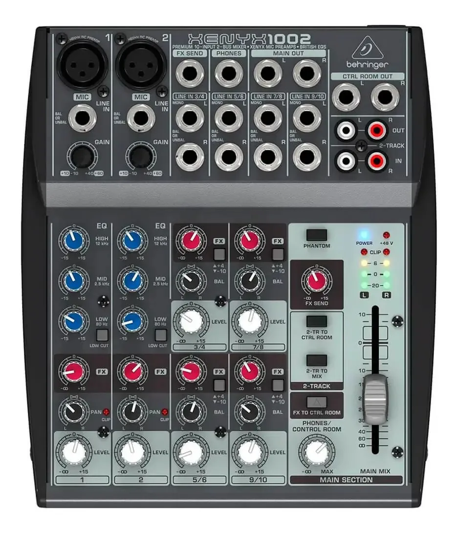 Mesa De Som Analógica Behringer Xenyx 1002 10 Canais