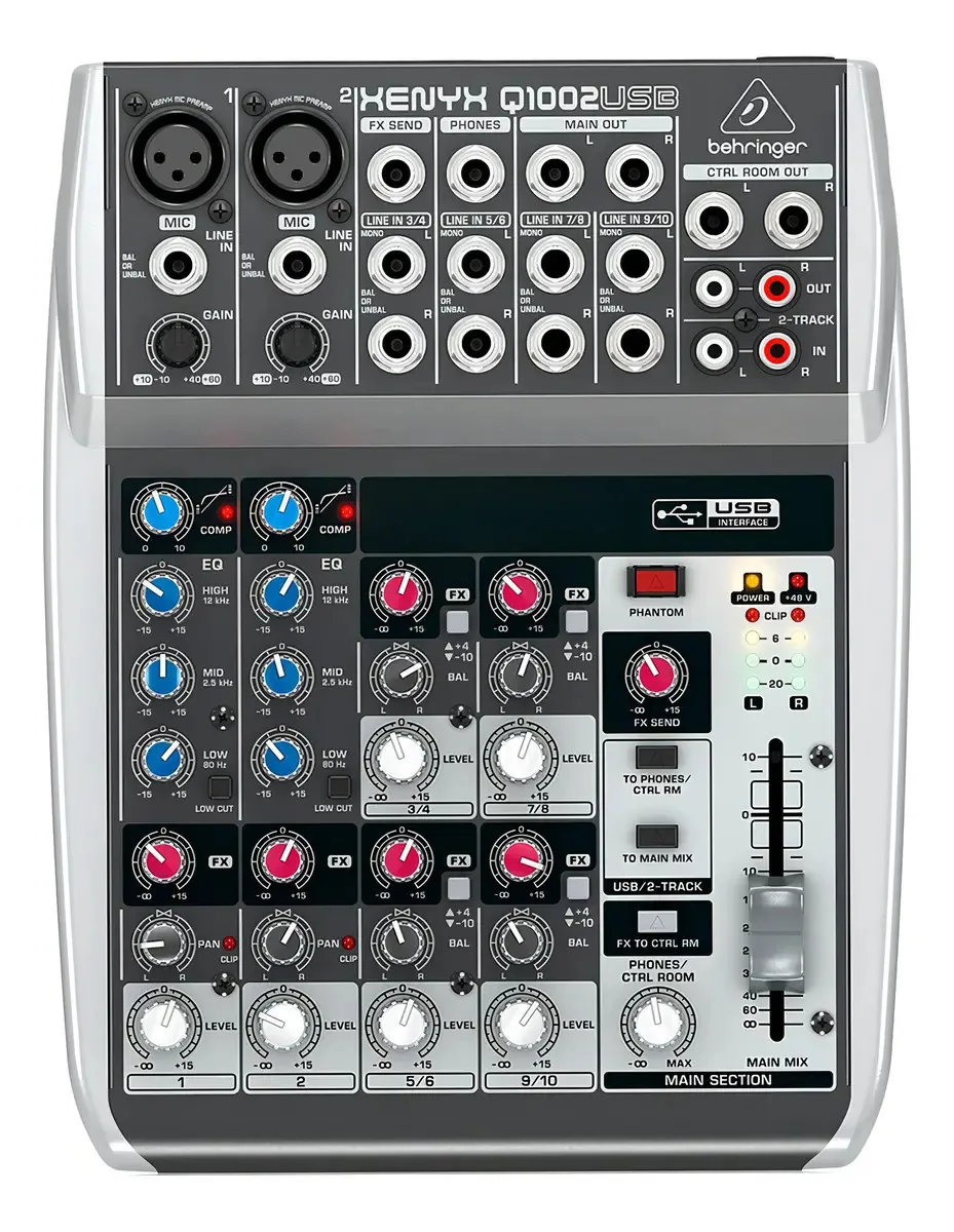 Mesa De Som Behringer Xenyx Q1002 Usb 10 Canais