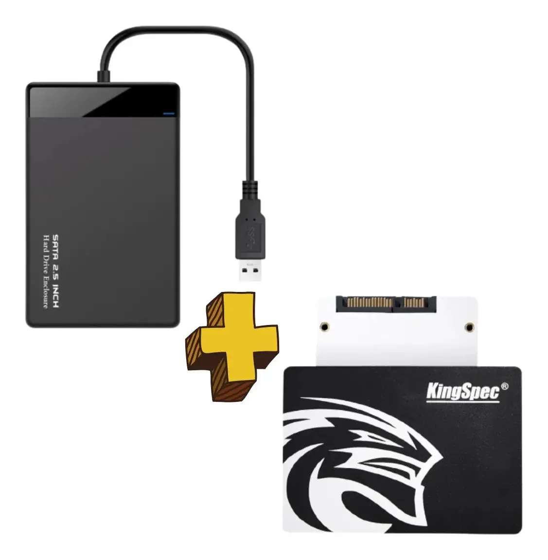 Hd Externo Case + Ssd 120 Gb Sata Iii Kingspec