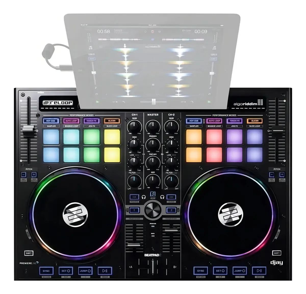 Controlador de DJ profissional para Reloop Beatpad 2, iPad e PC