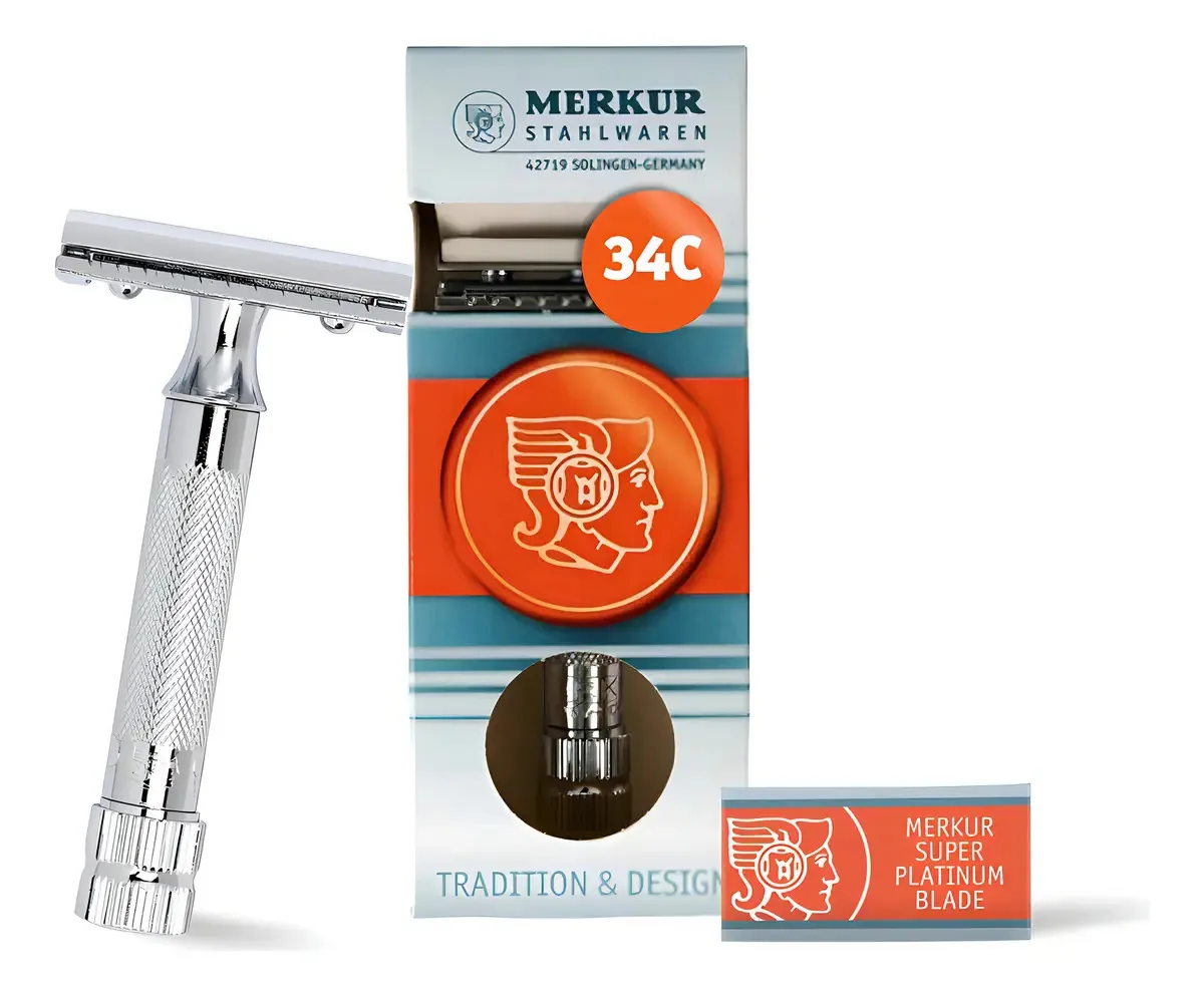 Aparelho De Barbear Safety Razor Merkur 34c Heavy Duty