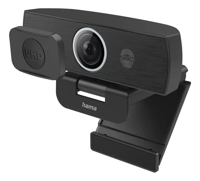 Câmera externa Hama para laptop, webcam com microfone, câmera para PC com webcam de 2160p 4k, PS5, câmera de webcam USB C giratória de 360 graus para Macbook, capa de câmera, 1/4 de fio
