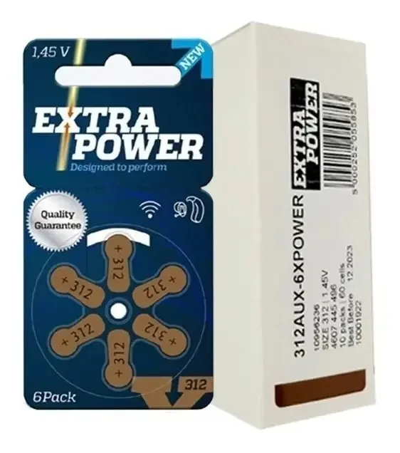 10 Cartelas Pilhas Aparelho Auditivo A312 / Pr41 Extrapower