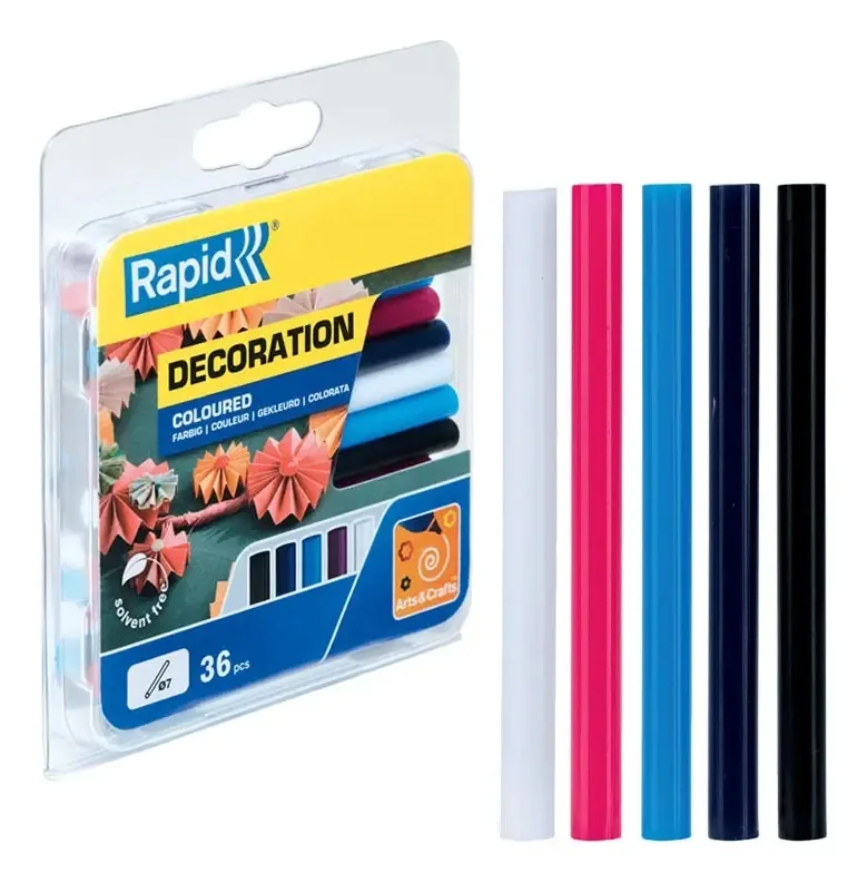 Pacote: 36 bastões de silicone/adesivo colorido/cor de 7 mm, cor 1363