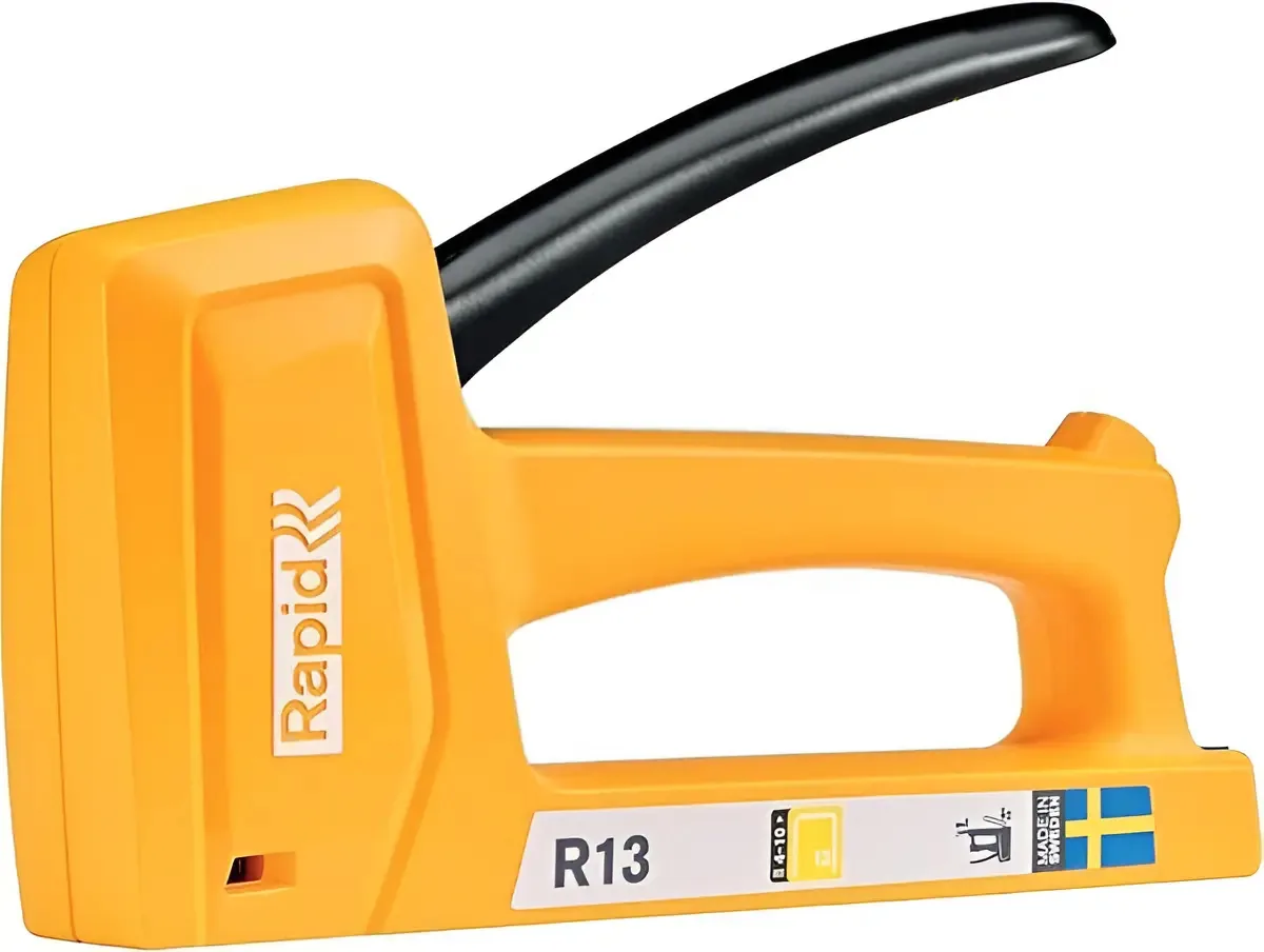 Grampeador Pistola Profissional Rapid R13 Tapeceiro Leve Amarelo