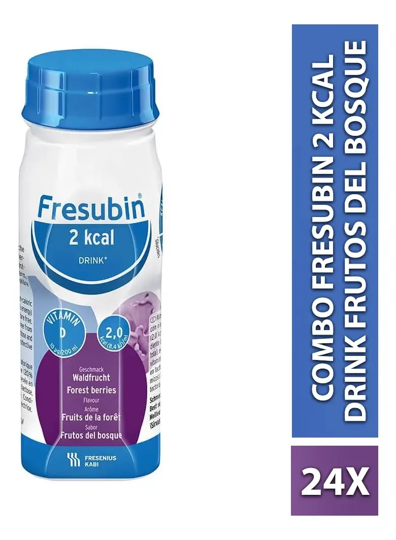 Suplemento de bebida Fresubin de 2 kcal 200 ml x 24 unidades de sabor de frutas silvestres