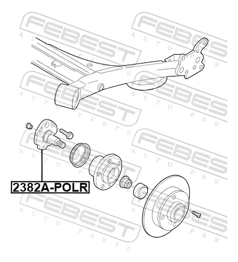 Corpo de eixo Febest 2382a-pole