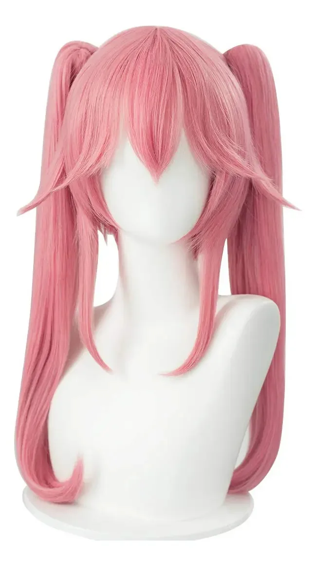 Peruca Sl Anime Pigtail para Halloween com capuz - Mod