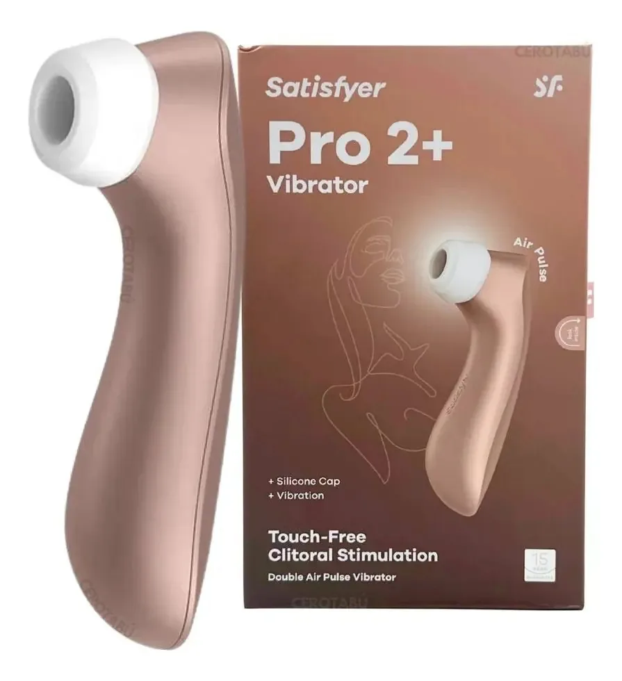 Vibrador de sucção clitoriana Satisfyer Pro 2+ marrom claro