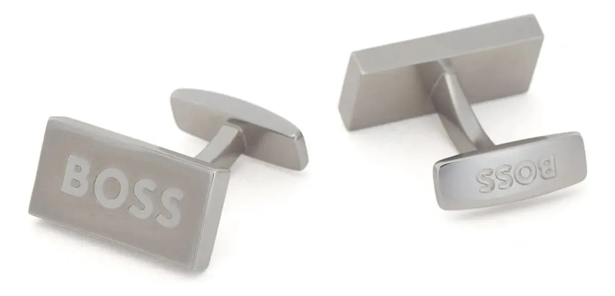 Abotoaduras personalizadas masculino cor cinza Boss 50475420