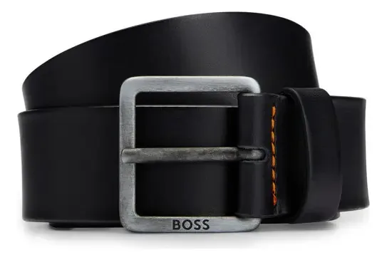 Cinto masculino casual Boss Modern Business Style, cor preto, tamanho 30,0