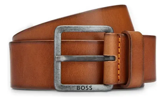 Cinto casual Boss Modern Business Style para homens, cor: café, tamanho 30,0