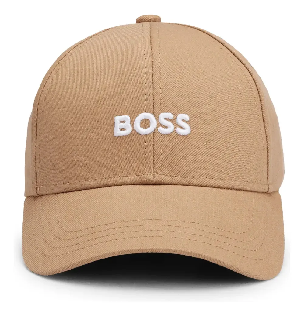 Boné De Algodão Twill Com Seis Painéis E Logo Bordado Boss Cor Marrom Tamanho Único