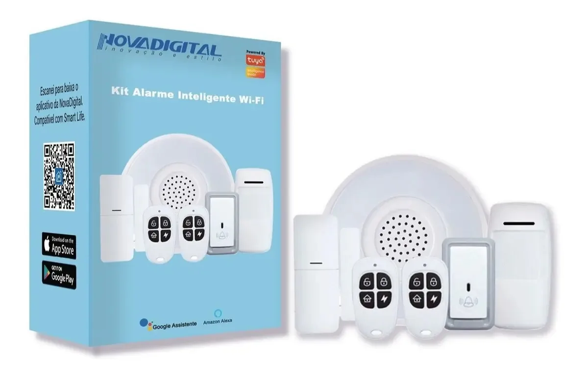 Alarme Residencial Inteligente Novadigital KA-RF com Sensores Wi-Fi e RF