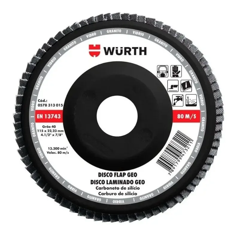 Disco de polimento Wurth Granite/Glass Gr 120 Carb Silicon