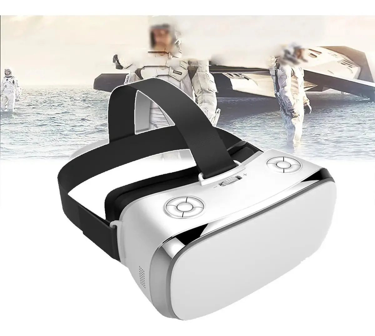 Óculos de realidade virtual Qiebny 3D, visualizador de jogos de cinema em 360° com controle remoto, capacidade da bateria: 3500 mAh, com conexão Wi-Fi, rastreamento de cabeça, branco