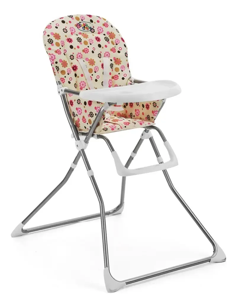 Cadeira Alimentação Cangoo Baby Style Cor Única Flozinhas Bege