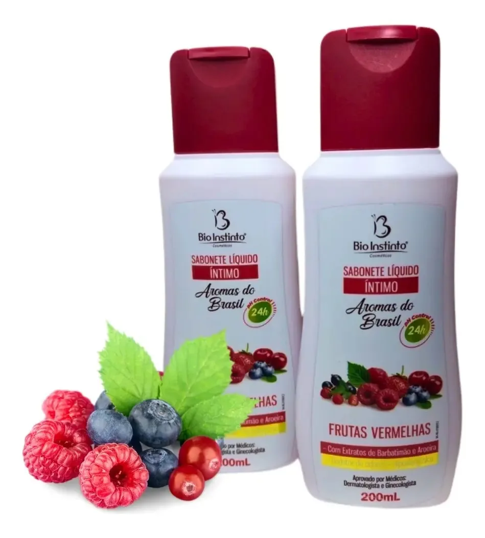 2 Sabonetes Íntimos Frutas Vermelhas Cuidado Feminino