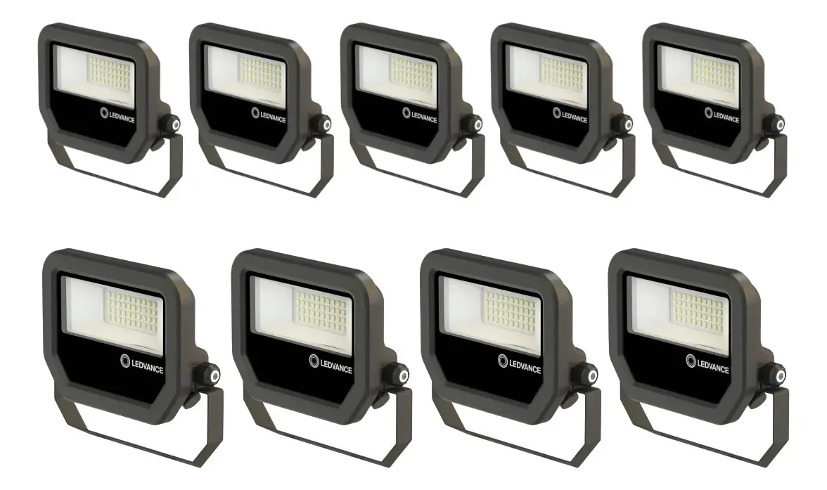 9 Refletores Floodlight Pfm 17w Biv Preto Ledvance 7022691