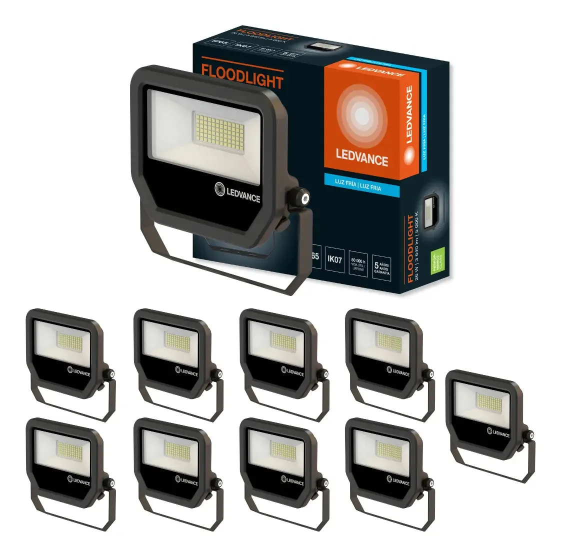 20 Refletores Led 26w Preto 5000k Ledvance 7022694