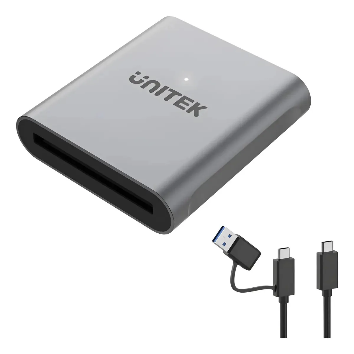 Leitor de cartão Cfast Unitek, leitor de cartão USB 3.0 cinza