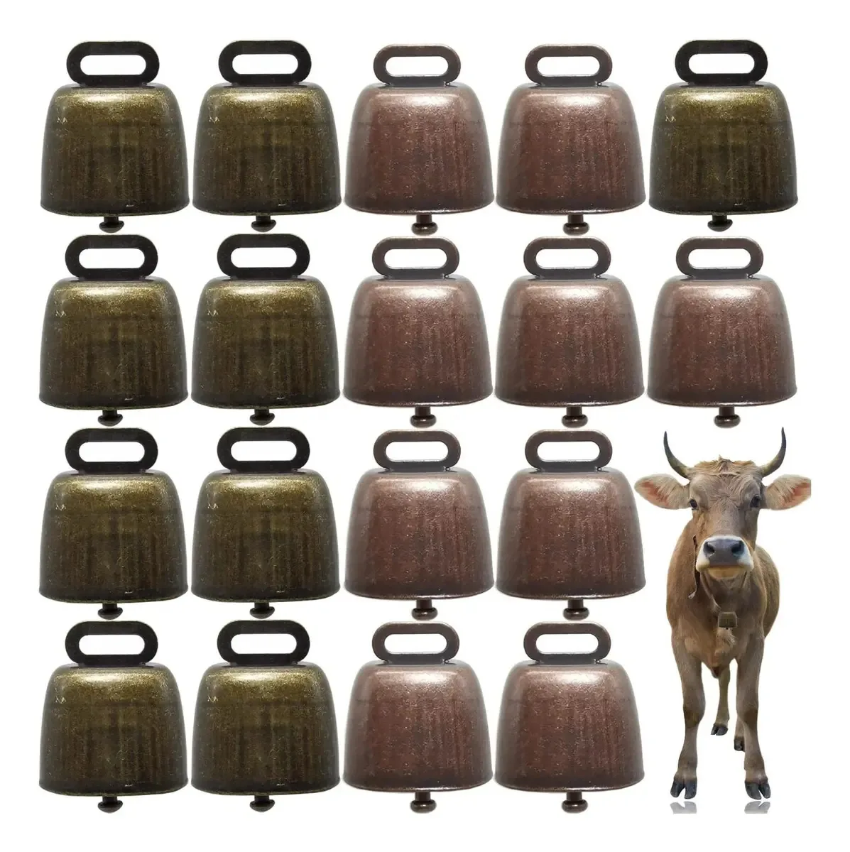 Gxxmei 18pcs Vaca Ovelha De Cavalo Pastoreio De Cobre Sino D