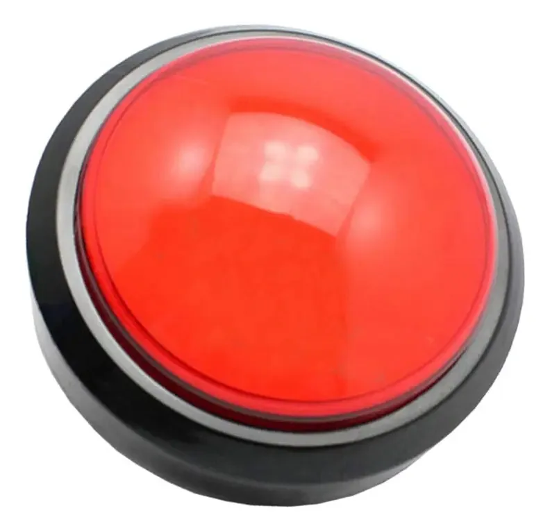 (vermelho) - Buzzer Nuobesty Game Answer Buzzer Big Arcade com botões de pressão com luzes e som para crianças e adultos (vermelho)