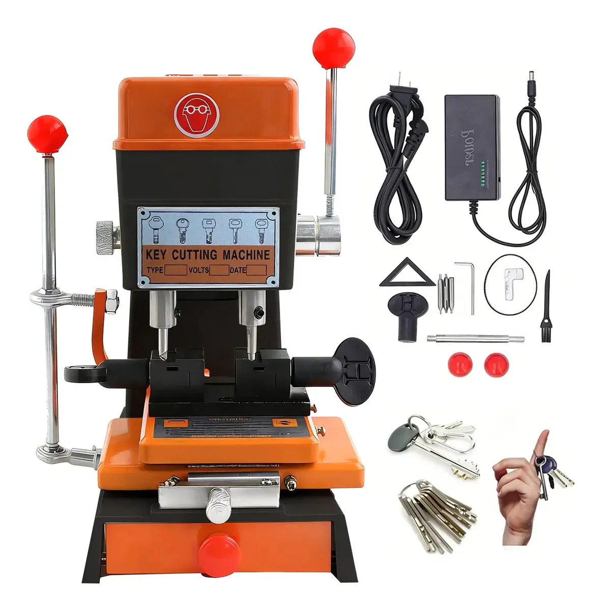Máquina vertical multifuncional de precisão aprimorada Bw-668 compatível com motor DC + versão com braçadeira para bateria laranja e preta de 24 V