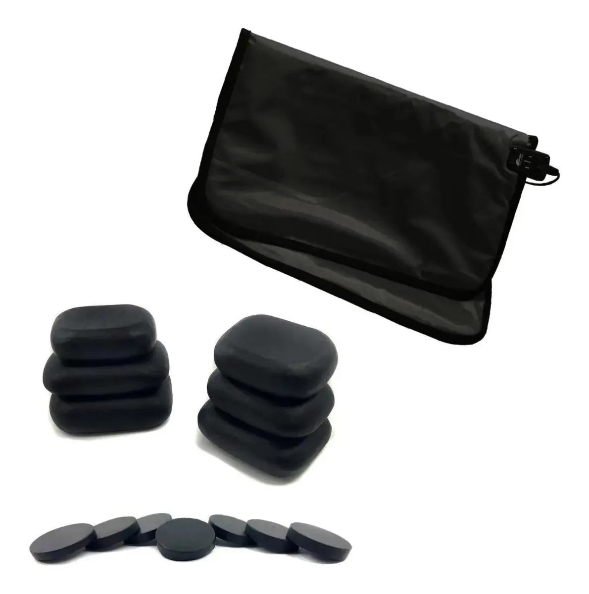 Kit Pedras Quentes Para Massagem 6 Un + Kit Podal + Manta