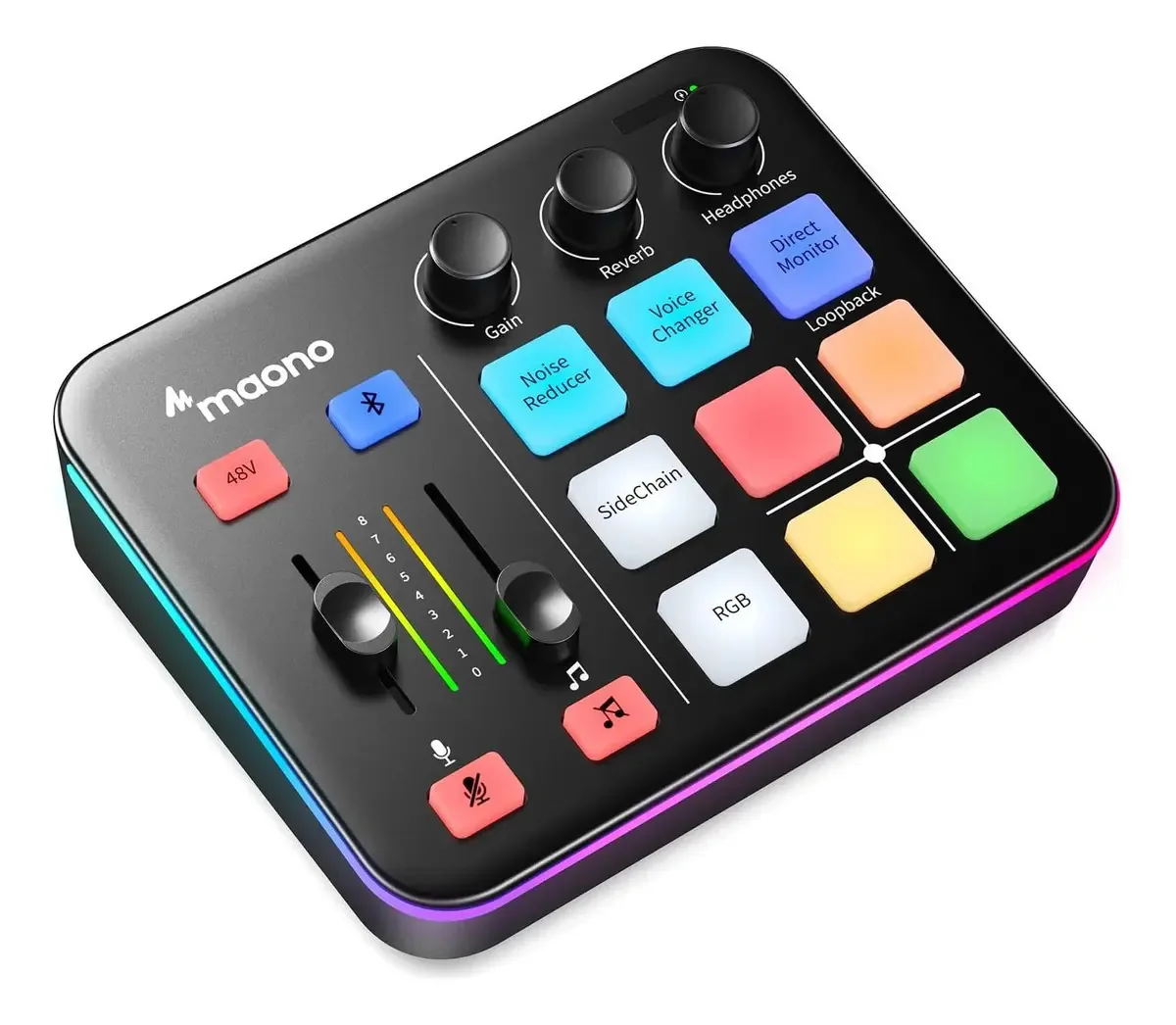 Mãe de áudio Maono Gaming, interface de áudio com RGB