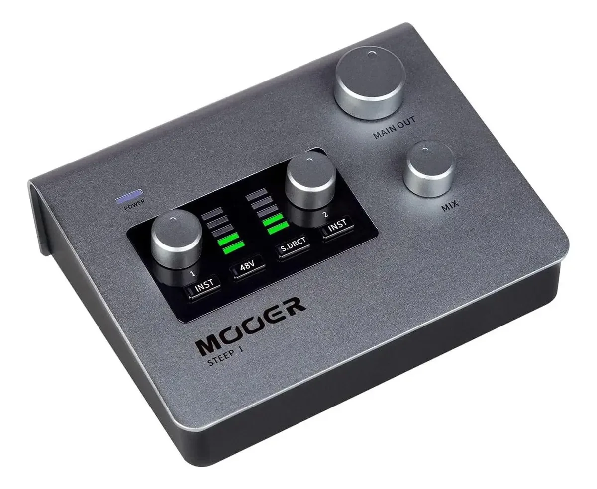 Interface de áudio Mooer Steep para gravação profissional e
