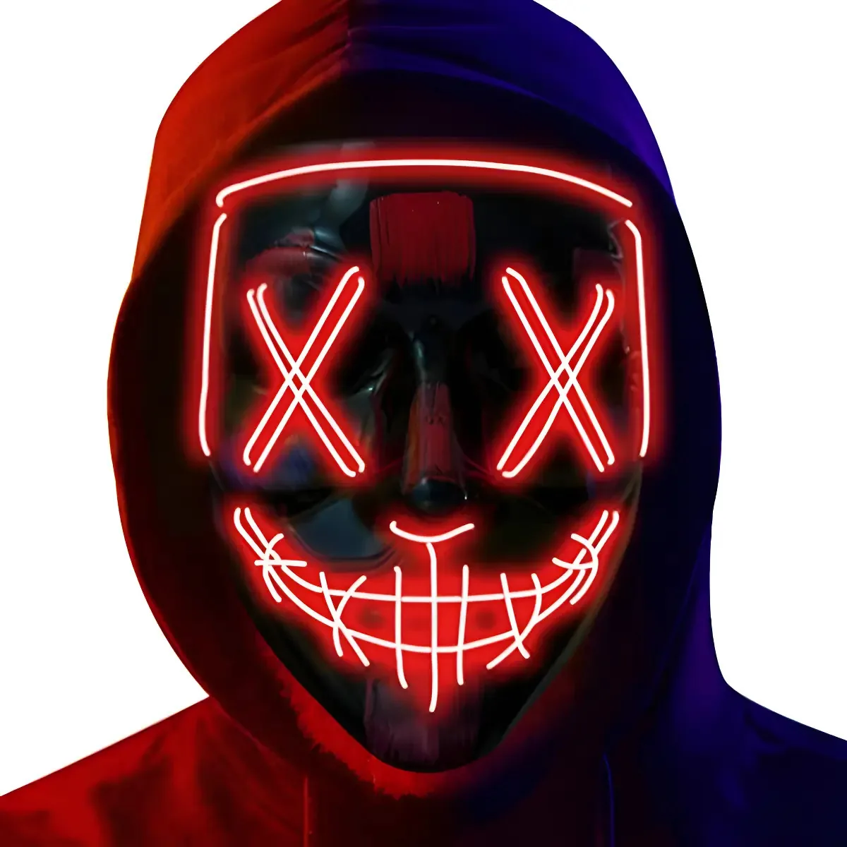 Máscara LED Cosplay Halloween Cotillon Disfra 21import Red Purge