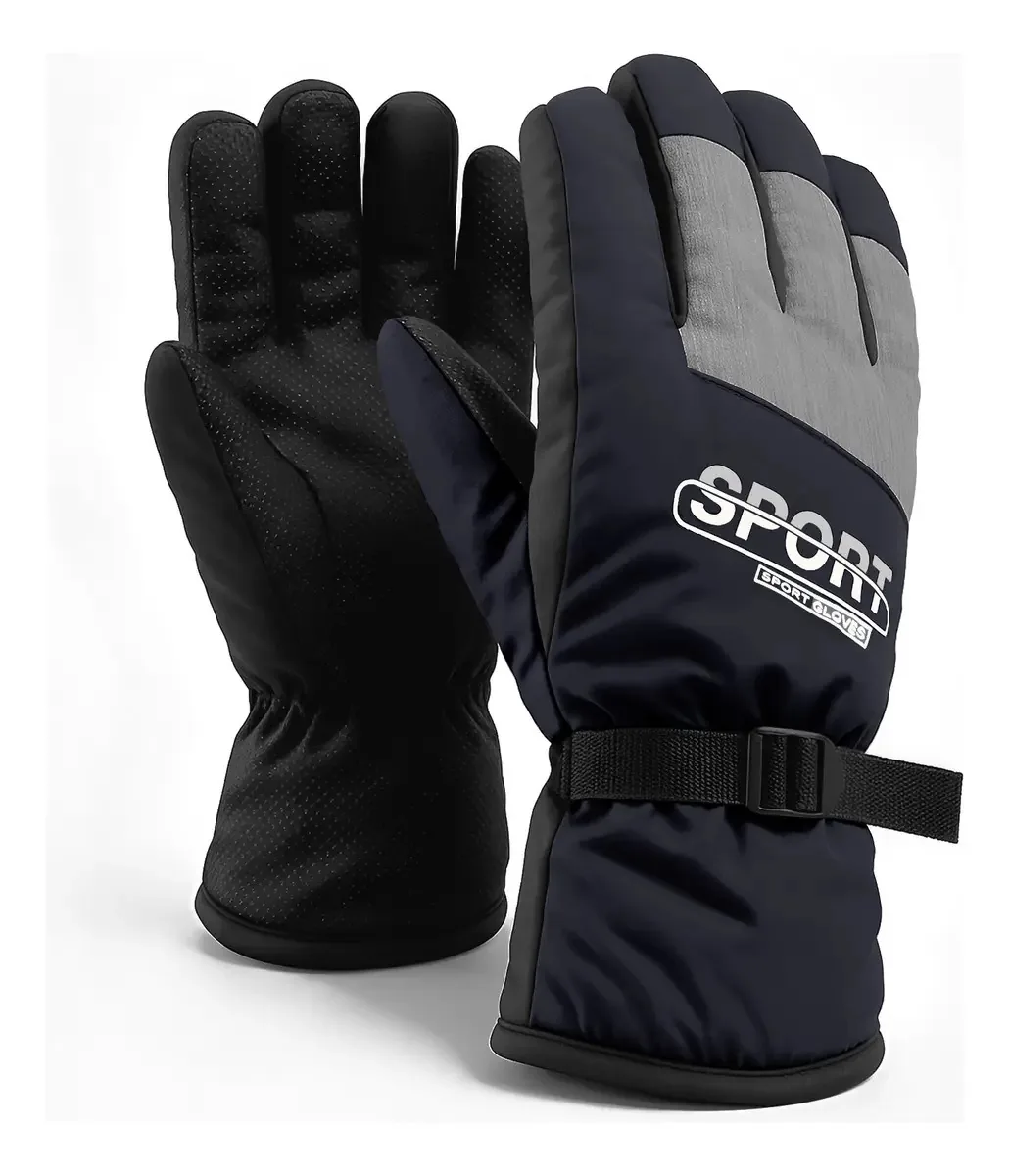 Luvas térmicas impermeáveis para esportes frios de inverno Luvas para homens e mulheres Luvas de inverno Luvas térmicas impermeáveis para motocicletas Luvas azuis de mountain bike