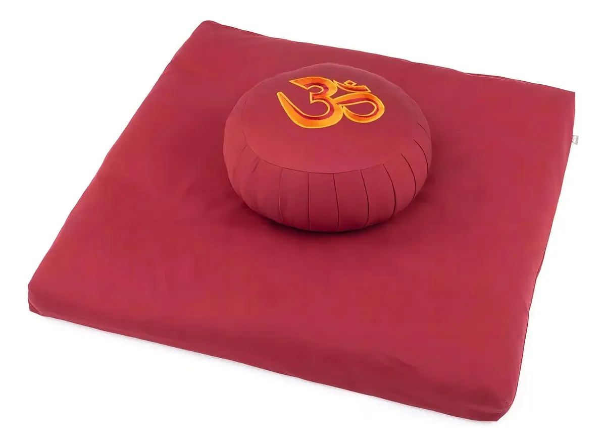 Zafu Almofada Redondo De Meditação Puf Estampa Om