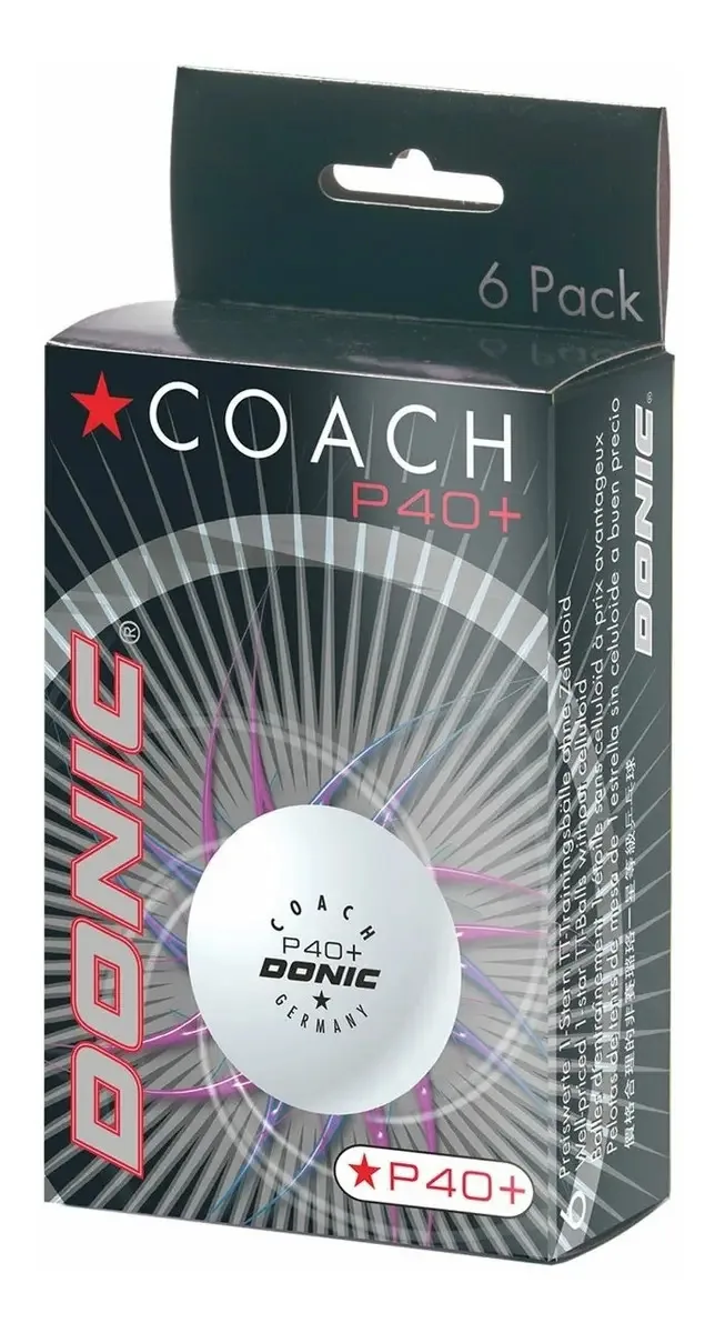 6 bolas 40+ Donic Coach Tênis de mesa - Tênis de mesa