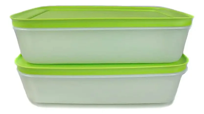 Contentores para congeladores Tupperware de 1,0 L verde/branco planos. Cor: Preto