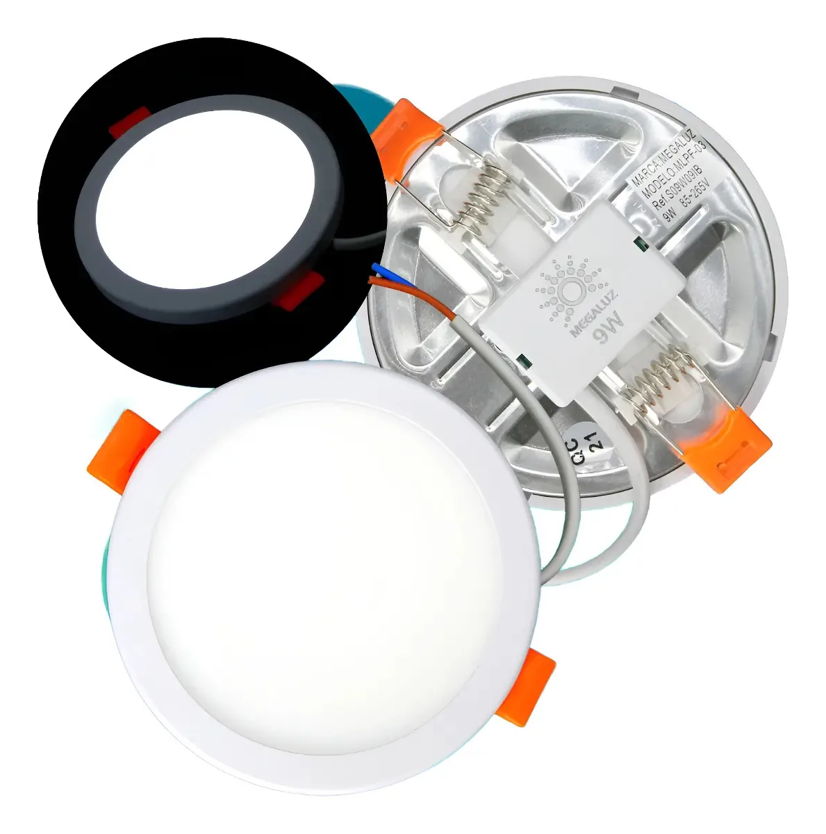 Pacote de 10 painéis pontuais ajustáveis Led 9w Embedded White Structure Teto