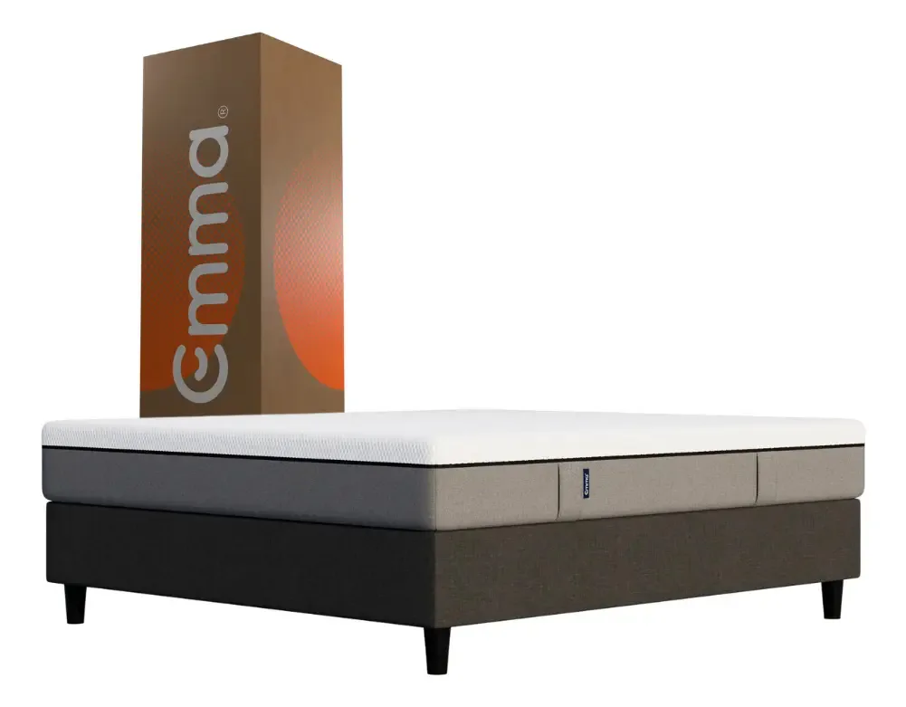 Kit Colchão + Cama Box Emma Queen (158x198cm) Cor Cinza