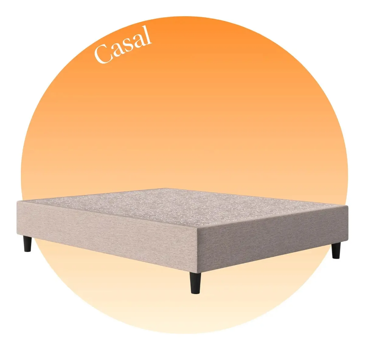 Cama Box Emma - Base Para Colchão Casal Bege