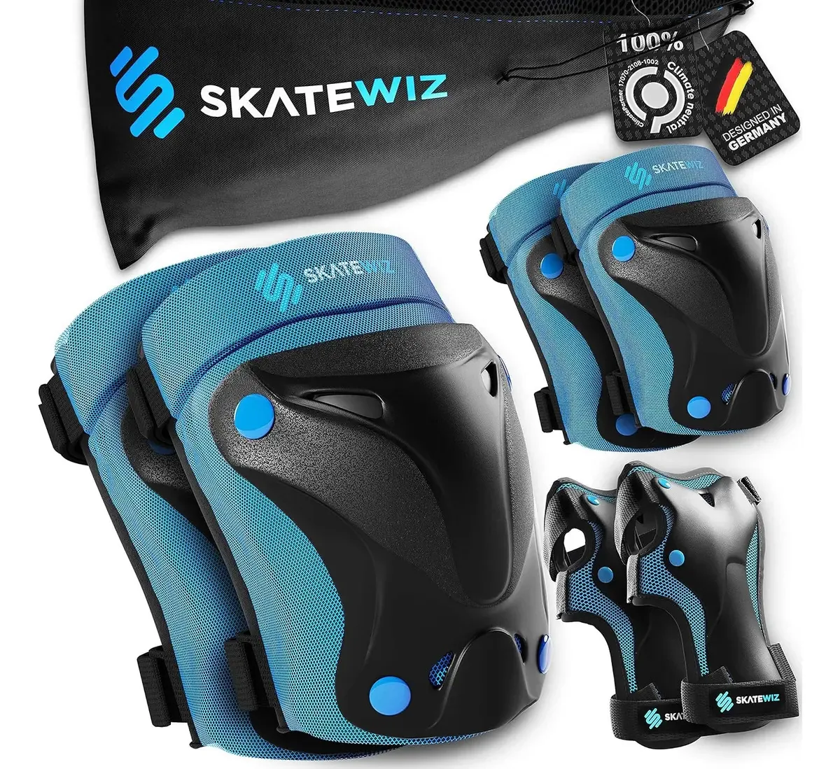 Almofadas De Skate Skatewiz - Joelheiras E Cotoveleiras E Pr
